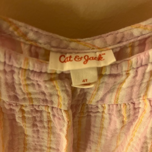 Cat & Jack Girls Pink Striped Dress Size 4T - Picture 3 of 3